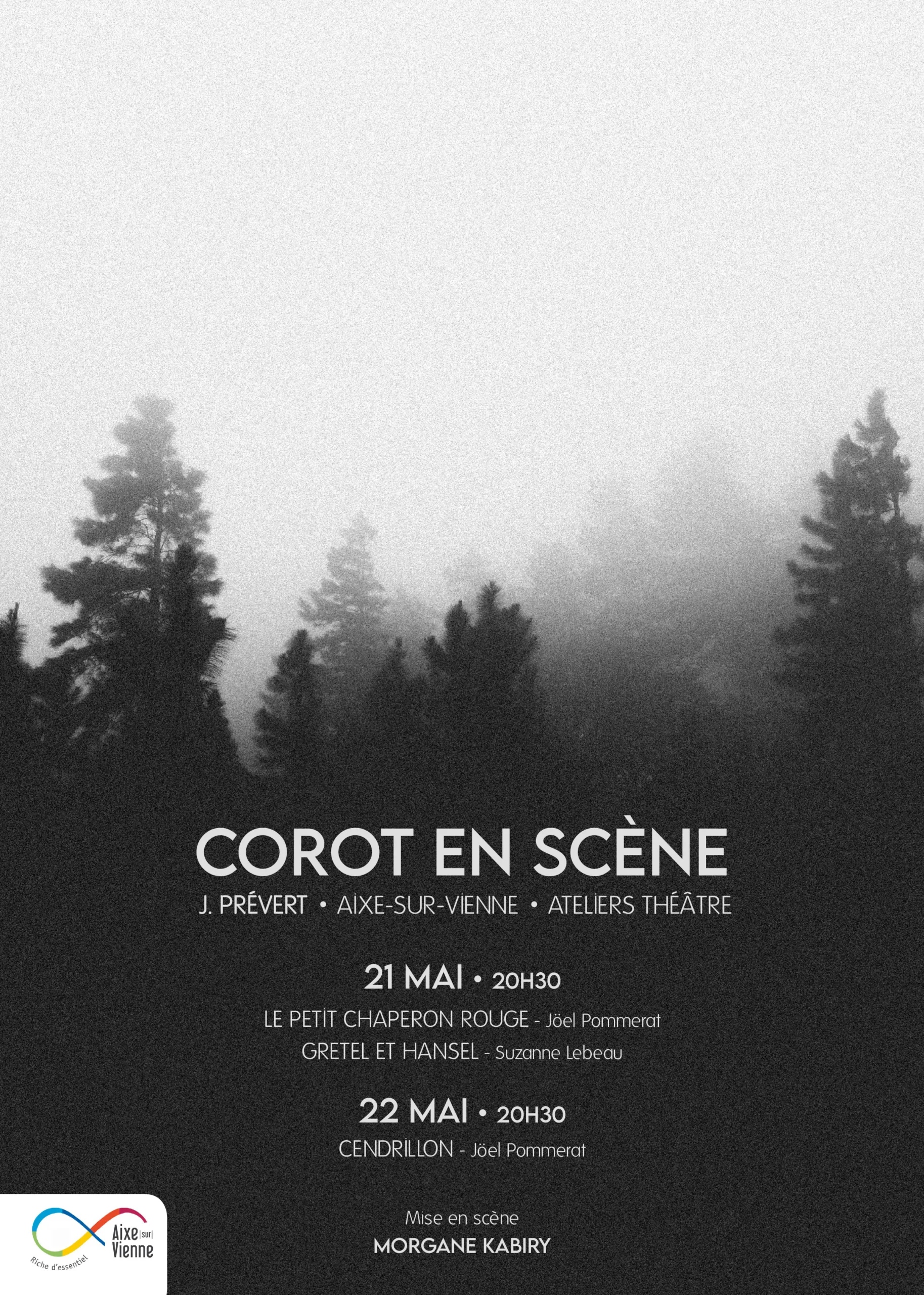 Affiche Corot en scène, spectacle de théâtre du collège J.-B. Corot à Aixe-sur-Vienne